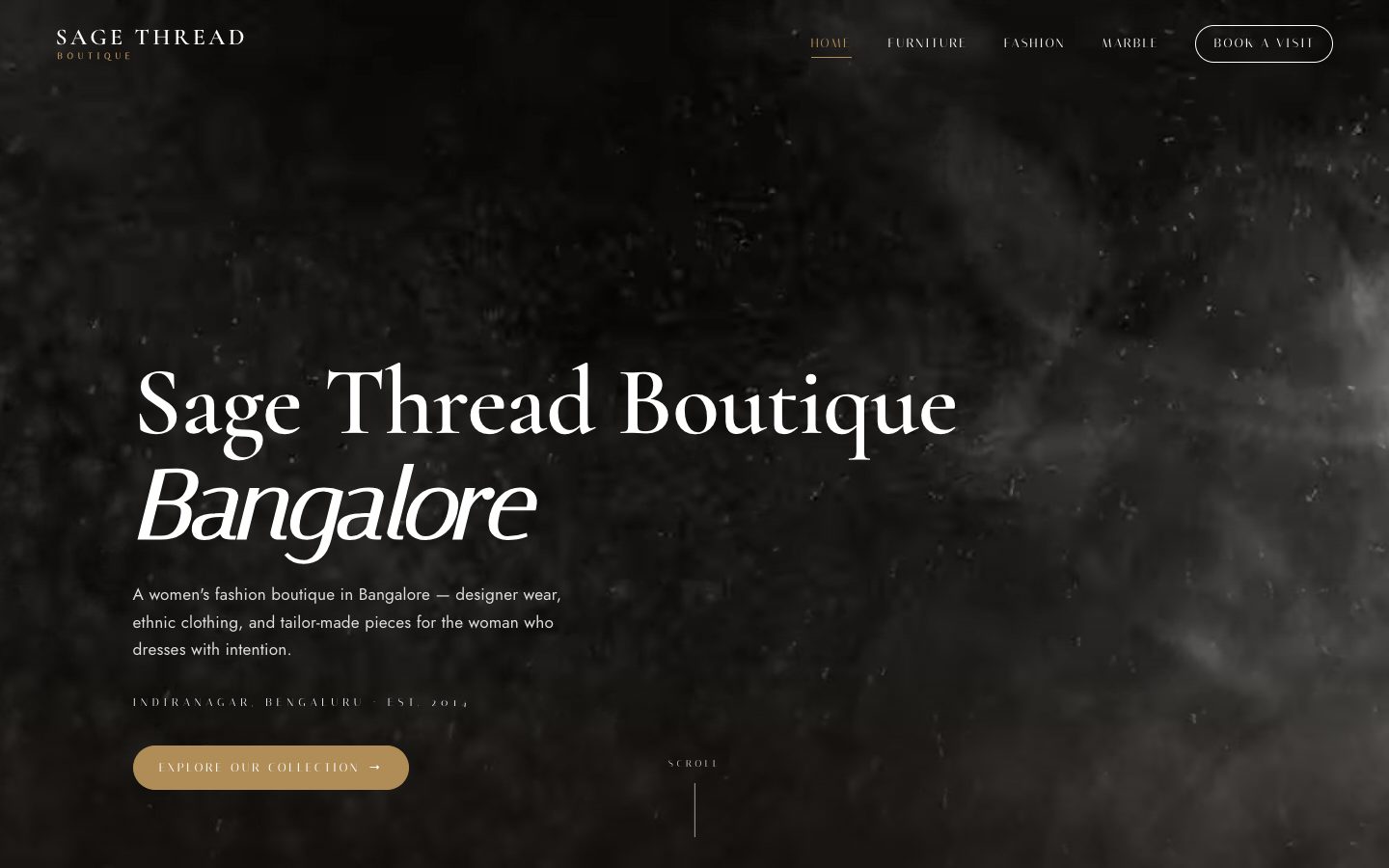 Sage Thread Boutique website homepage